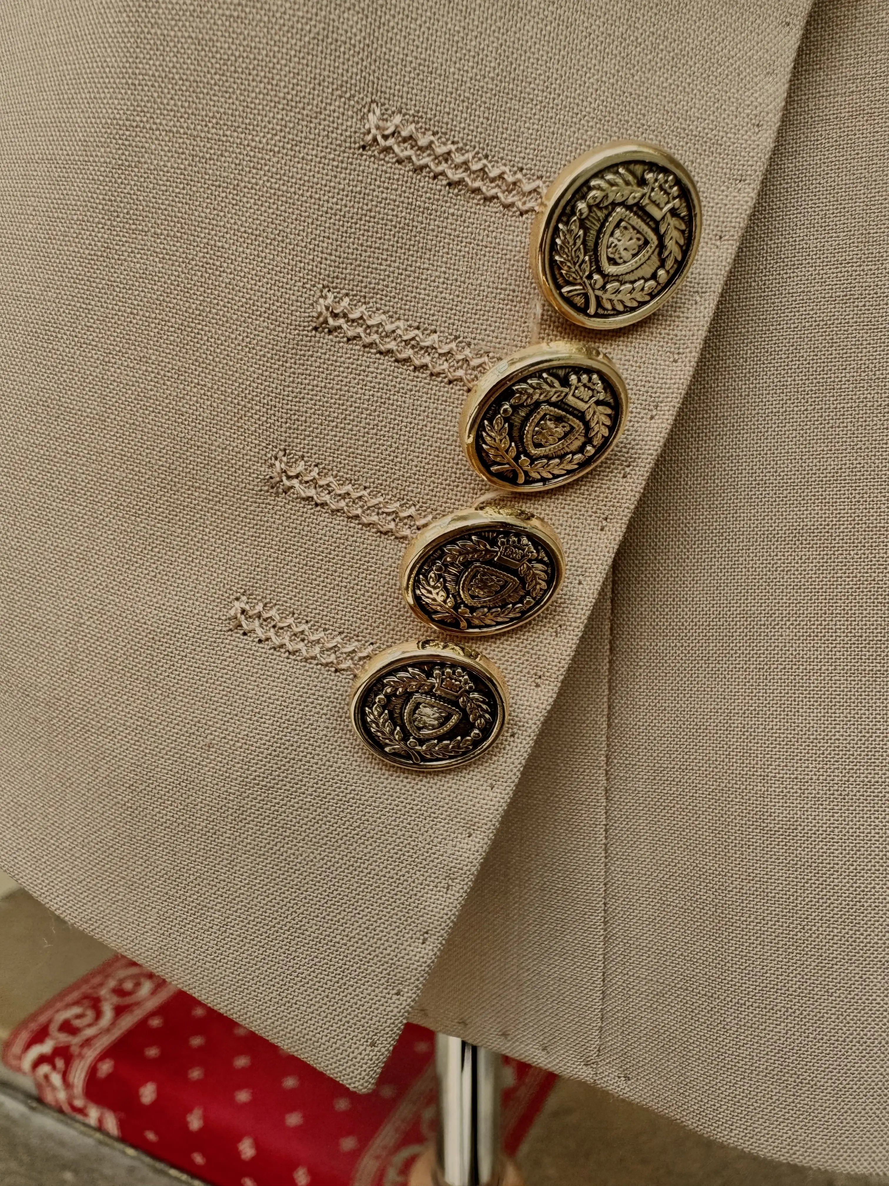 Veste Blazer Croisé Camel En Laine Froide - Image 3