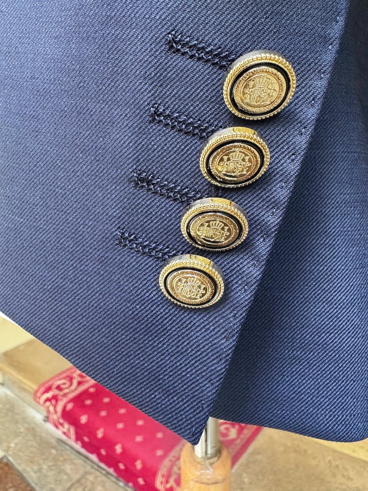 Veste Blazer Croisé Bleu Nuit Laine Froide - Image 3