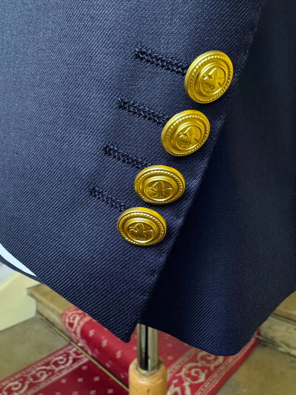 Veste Blazer Droit Bleu Nuit En Laine Froide - Image 3