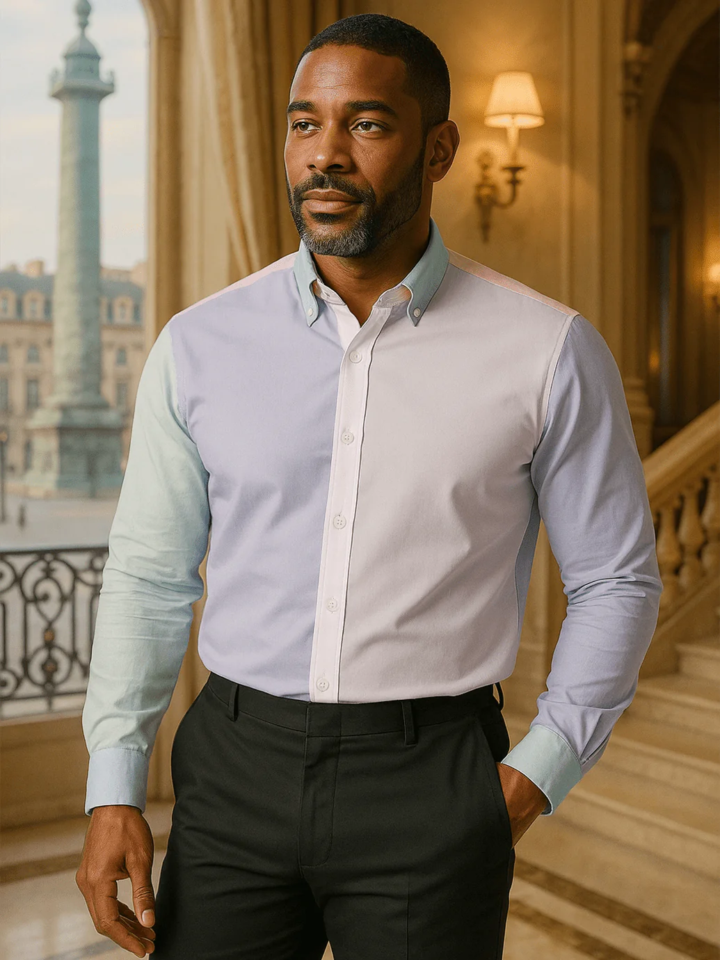 Chemise Patchwork Rose Pale - Image 5