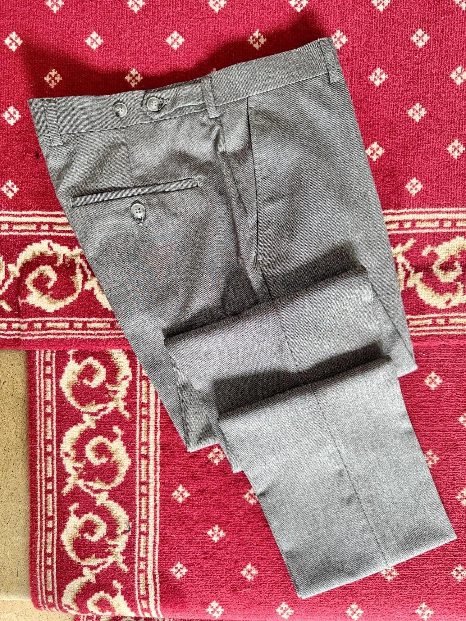 Costume Croisé Gris Clair Fil à Fil - Image 4