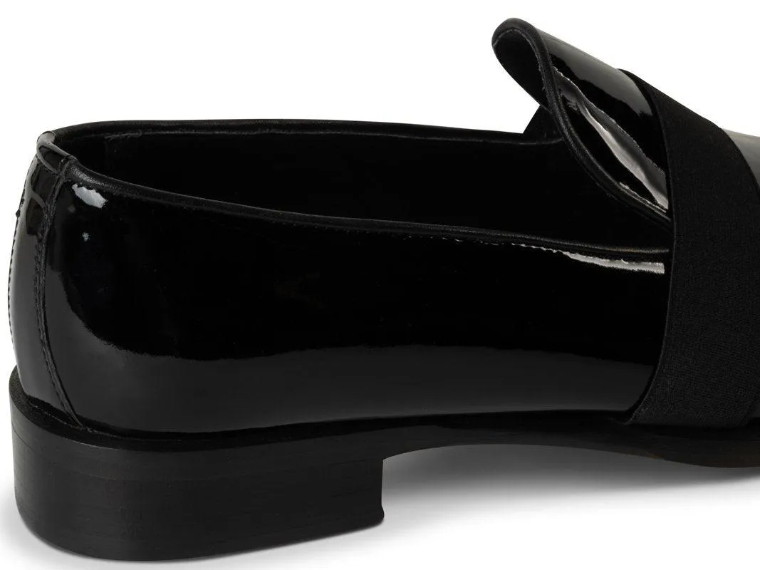 Chaussure Mocassin Cuir Noir Vernis ROME - Image 4