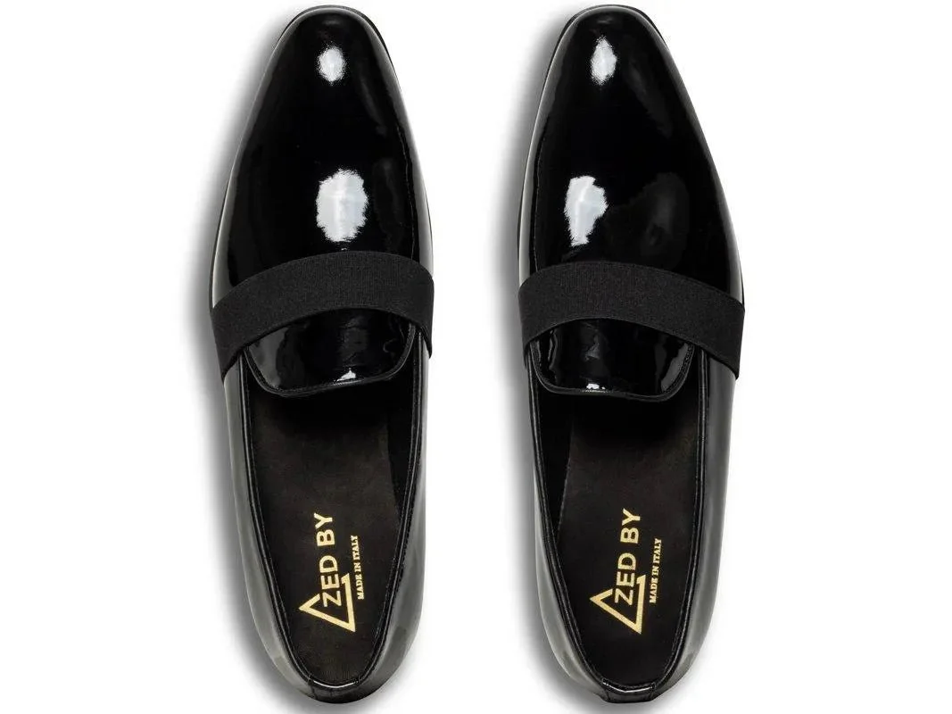 Chaussure Mocassin Cuir Noir Vernis ROME - Image 5
