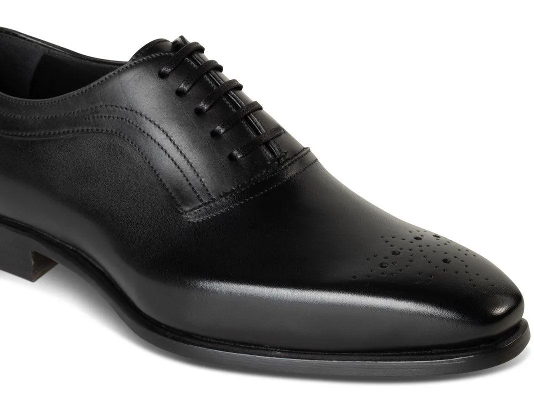 Chaussure Richelieu Cuir Noir Bout Fleuri PARIS - Image 3